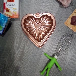 Vintage Heart Shaped Copper Aluminum Jell-O Mold